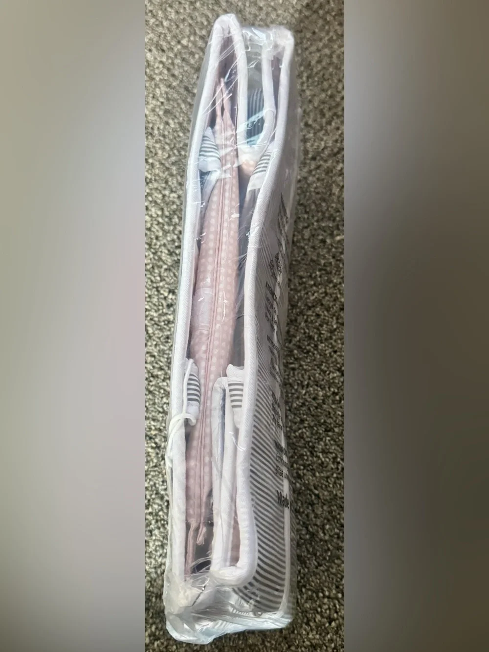 Lily Miles Grey/Blush Large Diaper Caddy NWT